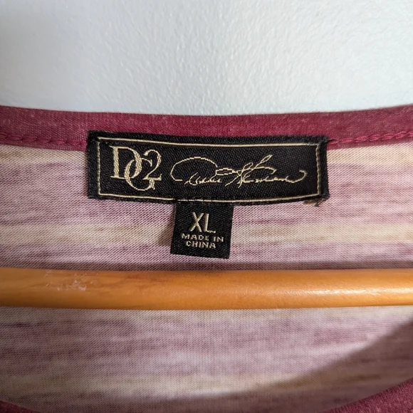 Diane Gilman Burgundy and Animal Print Women's XL Blouse - Picture 5 of 6